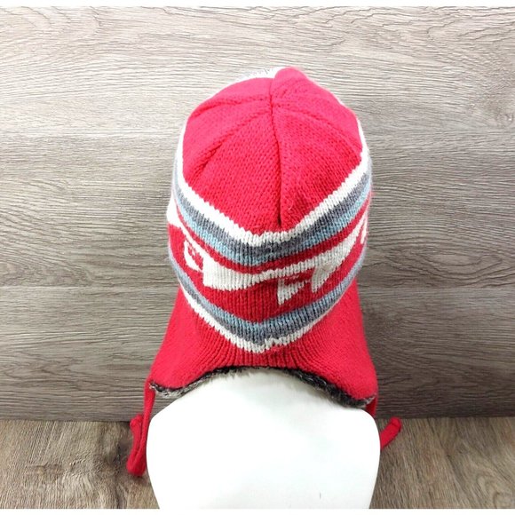 Earflaps Winter Hat Ear Cover Unisex Warm Fur Lining Beanie Aviator Cap Gray/Red - Picture 9 of 16
